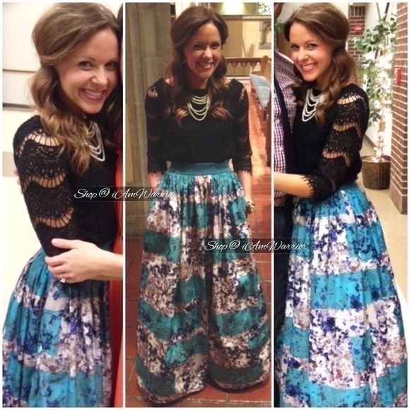 Anthropologie watercolor print tulle underlay maxi ball skirt *shop@iamwarrior - Picture 9 of 15